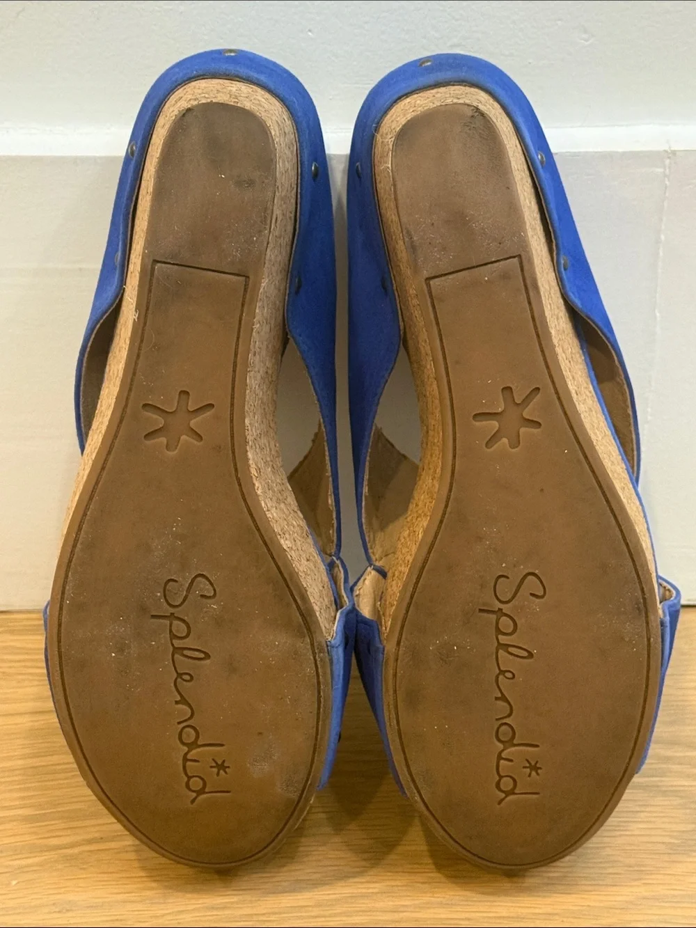 Splendid Royal Blue Suede Crisscross Platform Wedge